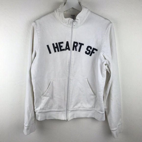 White 'I Heart SF' Zip-Up Hoodie - Picture 2 of 12
